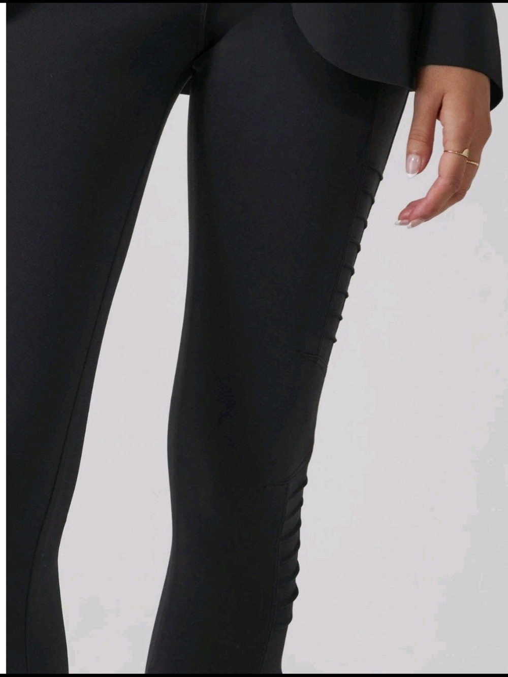 ATHLETA Delancey Moto Tight Black Medium TALL MT Ankle Zip - Picture 4 of 11
